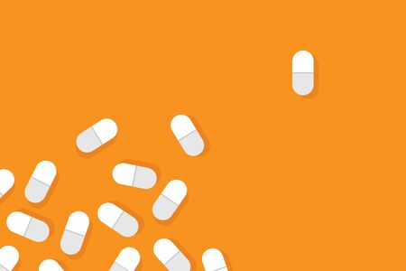 tablets on an orange background, vector illustrationのイラスト素材
