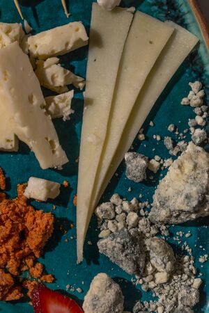 Closeup image of Turkish cheese platter with variety of cheeseの写真素材