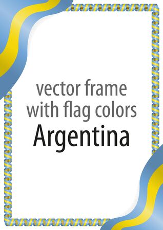 Frame and border of ribbon with the colors of the Argentina flagのイラスト素材