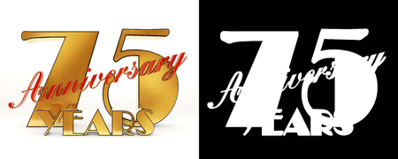 Golden number seventy five (number 75) and the word years against the backdrop of the prospect of...