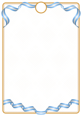 Frame and border of ribbon with the colors of the Argentina flag, template elements for your certificate and diplomaのイラスト素材