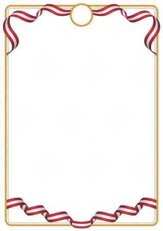 Frame and border of ribbon with the colors of the Latvia flag, template elements for your certificate and diplomaのイラスト素材