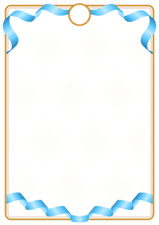 Frame and border of ribbon with the colors of the Saint Lucia flag, template elements for your certificate and diplomaのイラスト素材