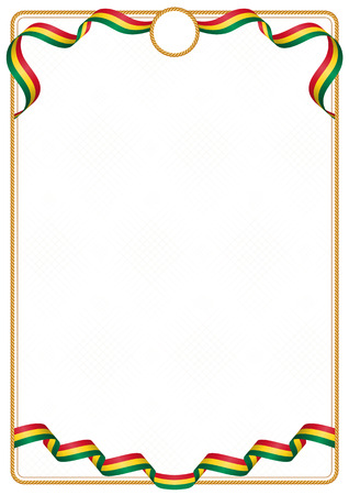 Frame and border of ribbon with the colors of the Ghana flag, template elements for your certificate and diplomaのイラスト素材