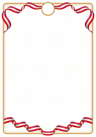 Frame and border of ribbon with the colors of the Denmark flag, template elements for your certificate and diplomaのイラスト素材