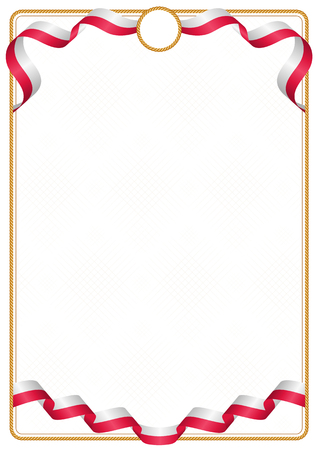 Frame and border of ribbon with the colors of the Poland flag, template elements for your certificate and diplomaのイラスト素材