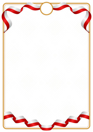 Frame and border of ribbon with the colors of the Tonga flag, template elements for your certificate and diplomaのイラスト素材