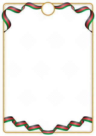 Frame and border of ribbon with the colors of the Afghanistan flag, template elements for your certificate and diplomaのイラスト素材