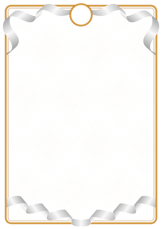 Frame and border of ribbon with the colors of the Cyprus flag, template elements for your certificate and diplomaのイラスト素材