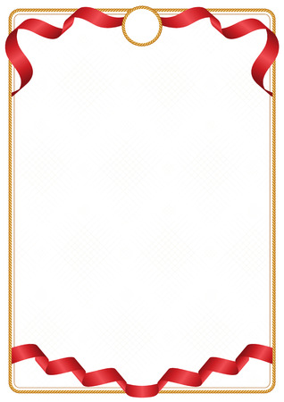 Frame and border of ribbon with the colors of the China flag, template elements for your certificate and diplomaのイラスト素材