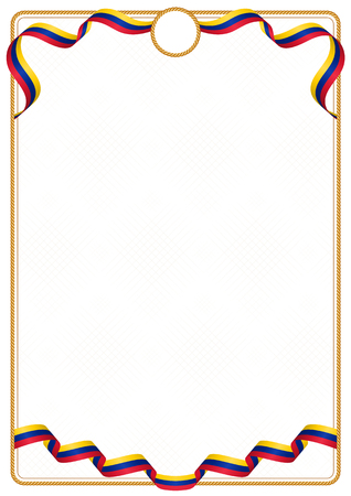 Frame and border of ribbon with the colors of the Venezuela flag, template elements for your certificate and diplomaのイラスト素材