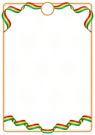 Frame and border of ribbon with the colors of the Guinea-Bissau flag, template elements for your certificate and diplomaのイラスト素材