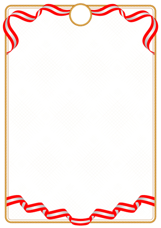Frame and border of ribbon with the colors of the Canada flag, template elements for your certificate and diplomaのイラスト素材