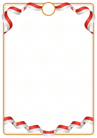 Frame and border of ribbon with the colors of the Switzerland flag, template elements for your certificate and diplomaのイラスト素材