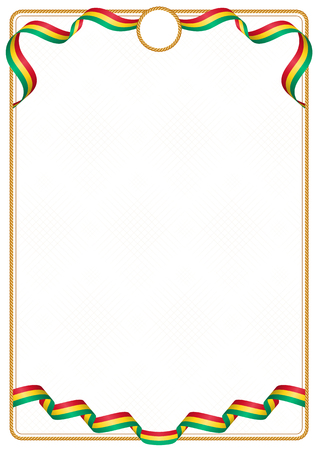 Frame and border of ribbon with the colors of the Guinea flag, template elements for your certificate and diplomaのイラスト素材