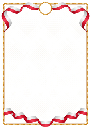 Frame and border of ribbon with the colors of the Malta flag, template elements for your certificate and diplomaのイラスト素材