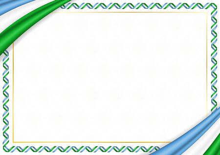 Border made with Djibouti national colors. Template elements for your certificate and diploma. Horizontal orientation. Vectorのイラスト素材