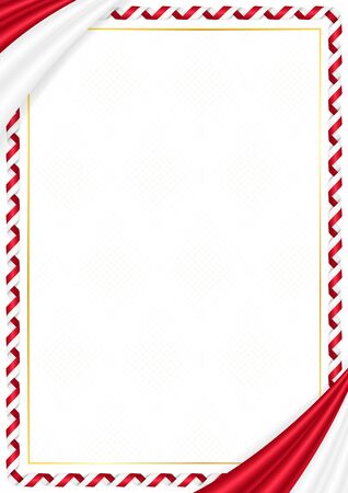 Border made with Monaco national colors. Template elements for your certificate and diploma. Horizontal orientation. Vectorのイラスト素材