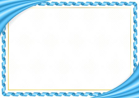 Border made with Saint Lucia national colors. Template elements for your certificate and diploma. Horizontal orientation. Vectorのイラスト素材