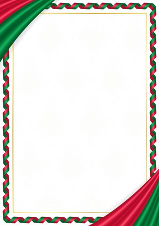 Border made with Maldives national colors. Template elements for your certificate and diploma. Horizontal orientation. Vectorのイラスト素材