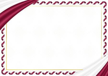 Border made with Qatar national colors. Template elements for your certificate and diploma. Horizontal orientation. Vectorのイラスト素材