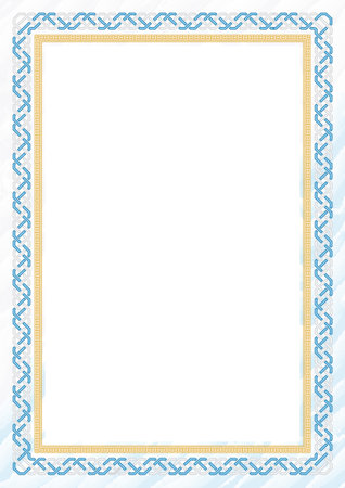 Vertical frame and border with colors of San Marino flag, template elements for your certificate and diploma. Vector.のイラスト素材