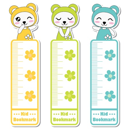 Vector cartoon illustration with cute colorful panda girls and flowersのイラスト素材