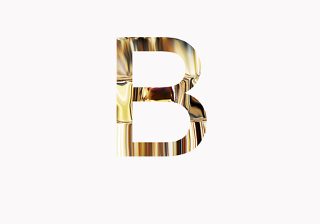 Golden letter Bの写真素材