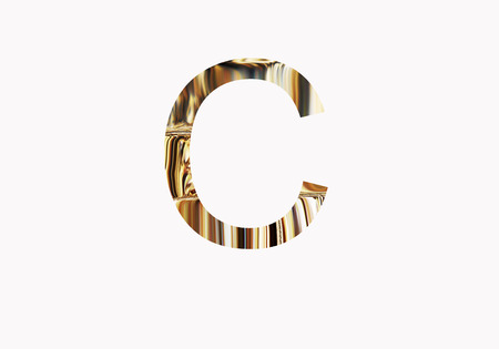 Golden letter Cの写真素材