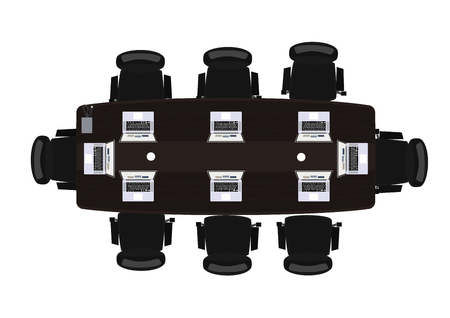 vector illustration of table with chairs flat designのイラスト素材