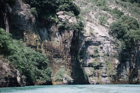 The Sulak River is surrounded by summer mountains. Sulak Canyon, Dagestanの写真素材