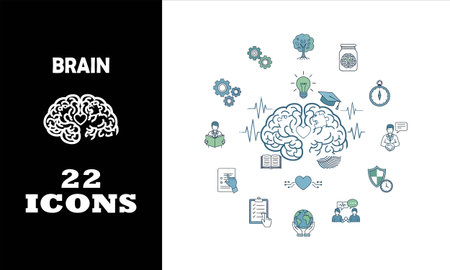 Unlock brilliant ideas and foster learning with these dynamic icons. Visualize knowledge, innovation, and growth for impactful business and educational projects.のイラスト素材