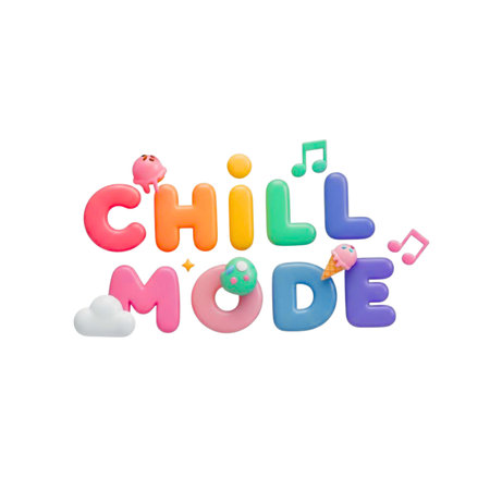 Chill me word made of colorful plasticine letters. 3d renderingの素材