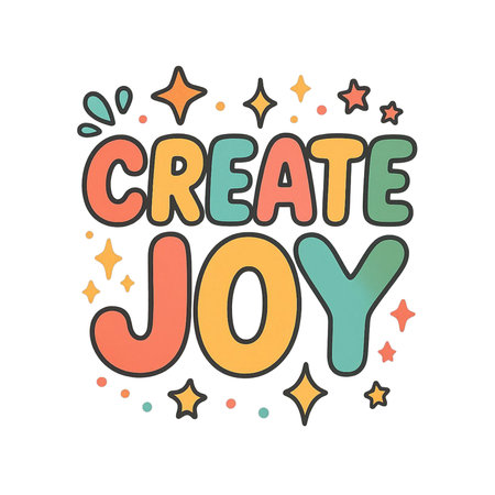 Create your own joy. Hand drawn lettering phrase. Vector illustration.の素材