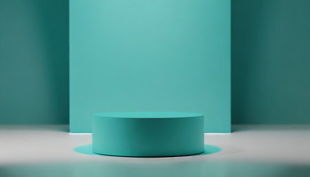 Minimalist Podium for Product Display on Pastel Backgroundの素材