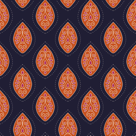 Seamless vector pattern with decorative elements. Print. Repeating background. Cloth design, wallpaper.の写真素材