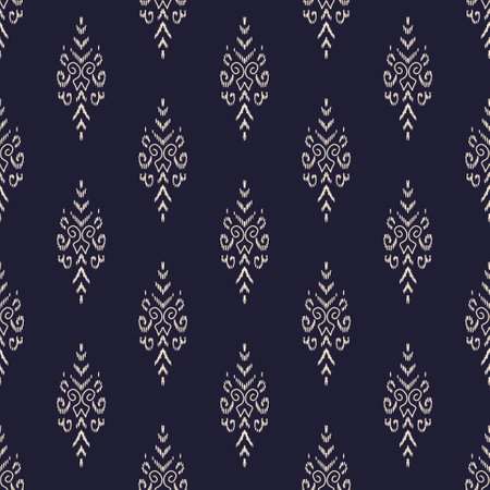 Ikat geometric folklore ornament. Tribal ethnic vector texture. Seamless striped pattern in Aztec style. Figure tribal embroidery. Indian, Scandinavian, Gypsy, Mexican, folk pattern.の写真素材