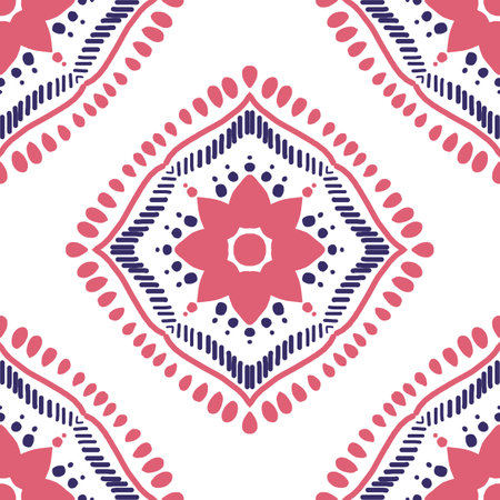 Ikat geometric folklore ornament. Tribal ethnic vector texture. Seamless striped pattern in Aztec...
