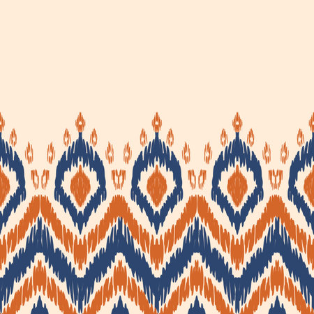 Ikat Seamless Pattern Design for Fabric. Vector Background.の写真素材