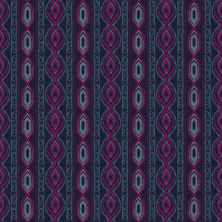 Ikat geometric folklore ornament. Tribal ethnic vector texture. Seamless striped pattern in Aztec style. Figure tribal embroidery. Indian, Scandinavian, Gypsy, Mexican, African rug.の写真素材