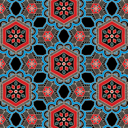Seamless vector pattern. Colorful ethnic ornament. Arabesque styleの写真素材