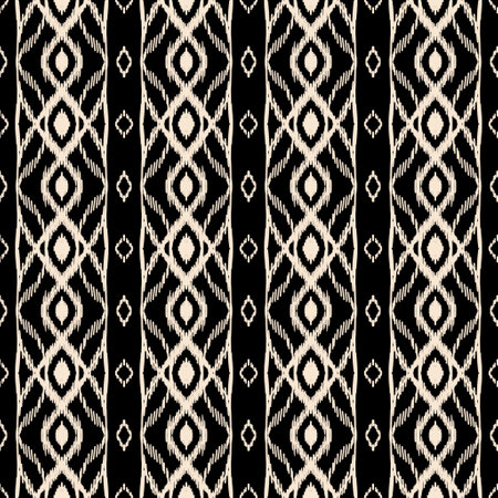 Ikat geometric folklore ornament with diamonds. Tribal ethnic vector texture. Seamless striped pattern in Aztec style. Folk embroidery. Indian, Scandinavian, Gypsy, Mexican, African rug.の写真素材