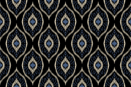 Ikat geometric folklore ornament with diamonds. Tribal ethnic vector texture. Seamless striped pattern in Aztec style. Folk embroidery. Indian, Scandinavian, Gypsy, Mexican, African rug.の写真素材