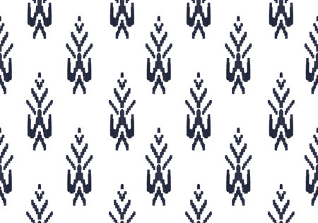 Ikat geometric folklore ornament with diamonds. Tribal ethnic vector texture. Seamless striped pattern in Aztec style. Folk embroidery. Indian, Scandinavian, Gypsy, Mexican, African rug.の写真素材