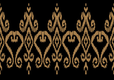 Ikat geometric folklore ornament. Oriental vector damask pattern. Ancient art of Arabesque. Tribal ethnic texture. Spanish motif on the carpet. Aztec style. Indian rug. Gypsy, Mexican embroidery.の写真素材