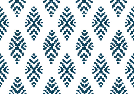 Ikat geometric folklore ornament. Tribal ethnic vector texture. Seamless striped pattern in Aztec style. Folk embroidery. Indian, Scandinavian, Gypsy, Mexican, African rug.の写真素材