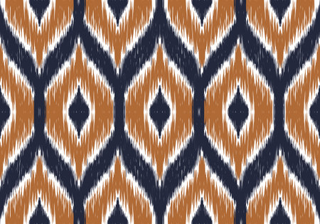 Ikat geometric folklore ornament with diamonds. Tribal ethnic vector texture. Seamless striped pattern in Aztec style. Folk embroidery. Indian, Scandinavian, Gypsy, Mexican, Afrの写真素材