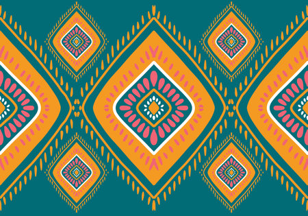 Ethnic boho seamless pattern. Tribal pattern. Folk motif. Textile rapport.の写真素材