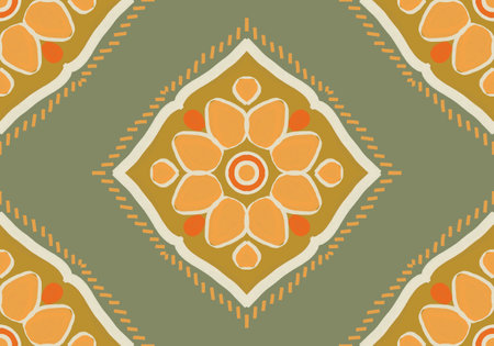 Ethnic floral seamless pattern. Abstract kaleidoscope fabric design texture