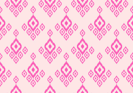 Ikat geometric folklore ornament with diamonds. Tribal ethnic vector texture. Seamless striped pattern in Aztec style. Folk embroidery. Indian, Scandinavian, Gypsy, Mexican, African rug.の写真素材